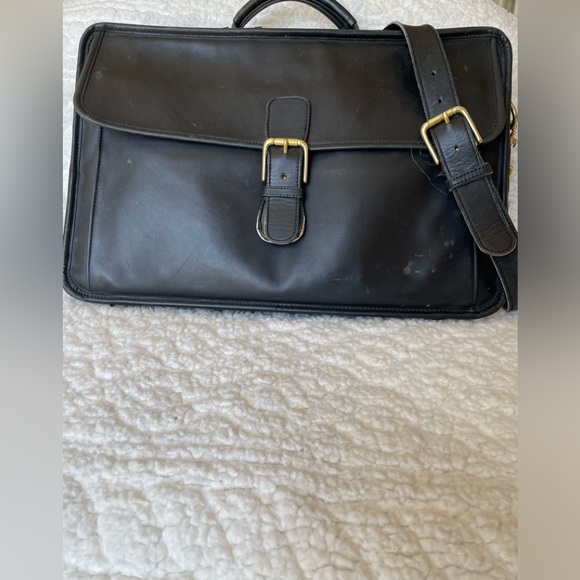 COACH Black Leather Computer / Laptop Brief Case - Picture 2 of 10